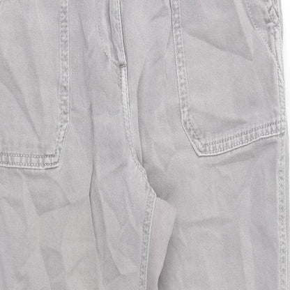 NEXT Womens Grey Cotton Straight Jeans Size 10 Regular Zip