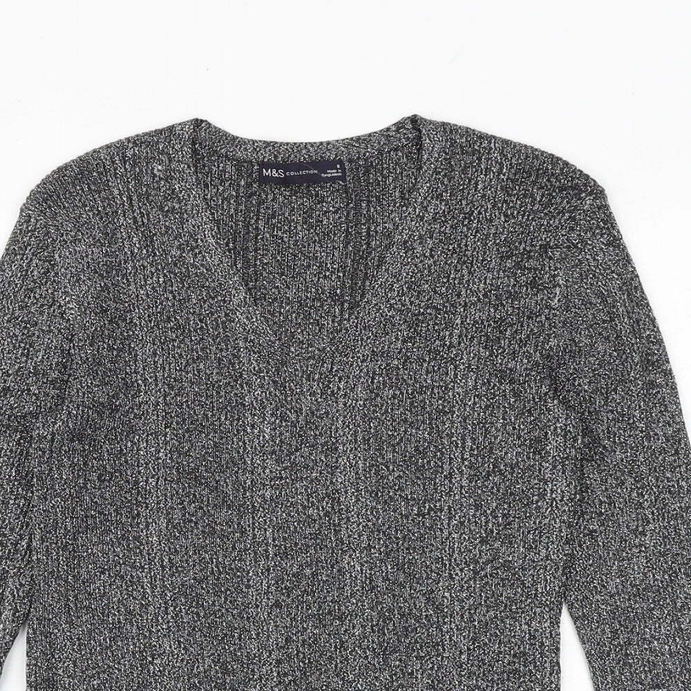Womens UK Size 8 Marks and Spencer Silver Basic Blouse