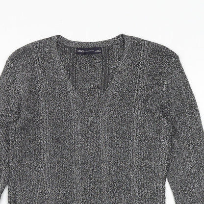 Womens UK Size 8 Marks and Spencer Silver Basic Blouse