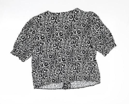 Womens UK Size 14 New Look Black Basic Button-Up