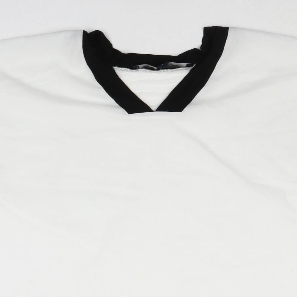 French Connection Womens White Lyocell Basic Blouse Size L V-Neck