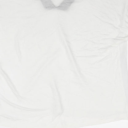 French Connection Womens White Lyocell Basic Blouse Size L V-Neck