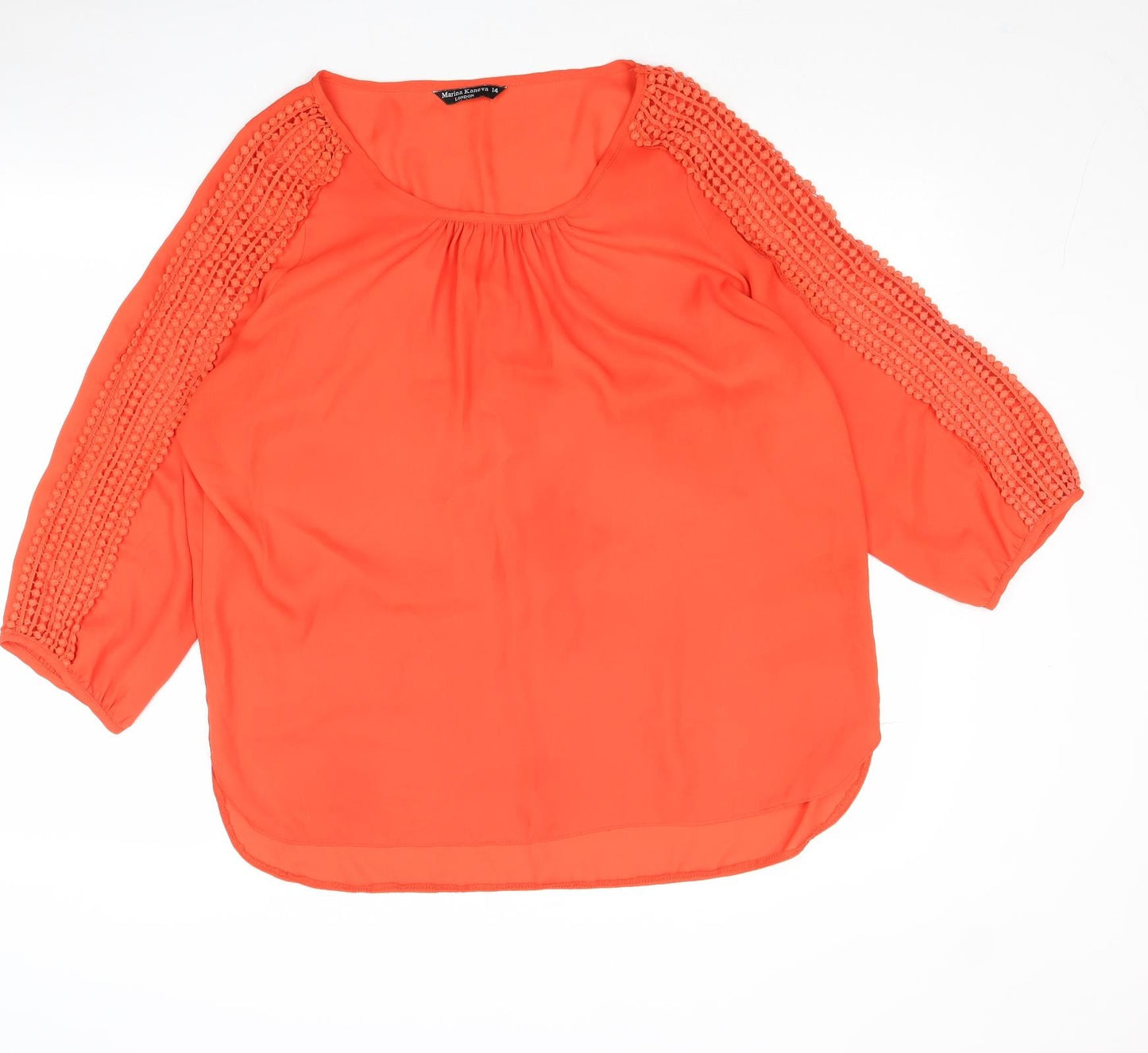 Womens UK Size 14 Marina Kaneva Red Basic T-Shirt