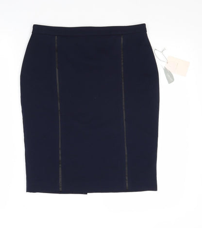 FOREVER 21 Womens Blue Polyester Straight & Pencil Skirt Size M Zip