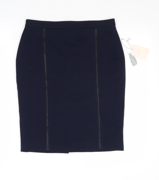 FOREVER 21 Womens Blue Polyester Straight & Pencil Skirt Size M Zip