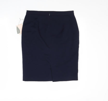 FOREVER 21 Womens Blue Polyester Straight & Pencil Skirt Size M Zip