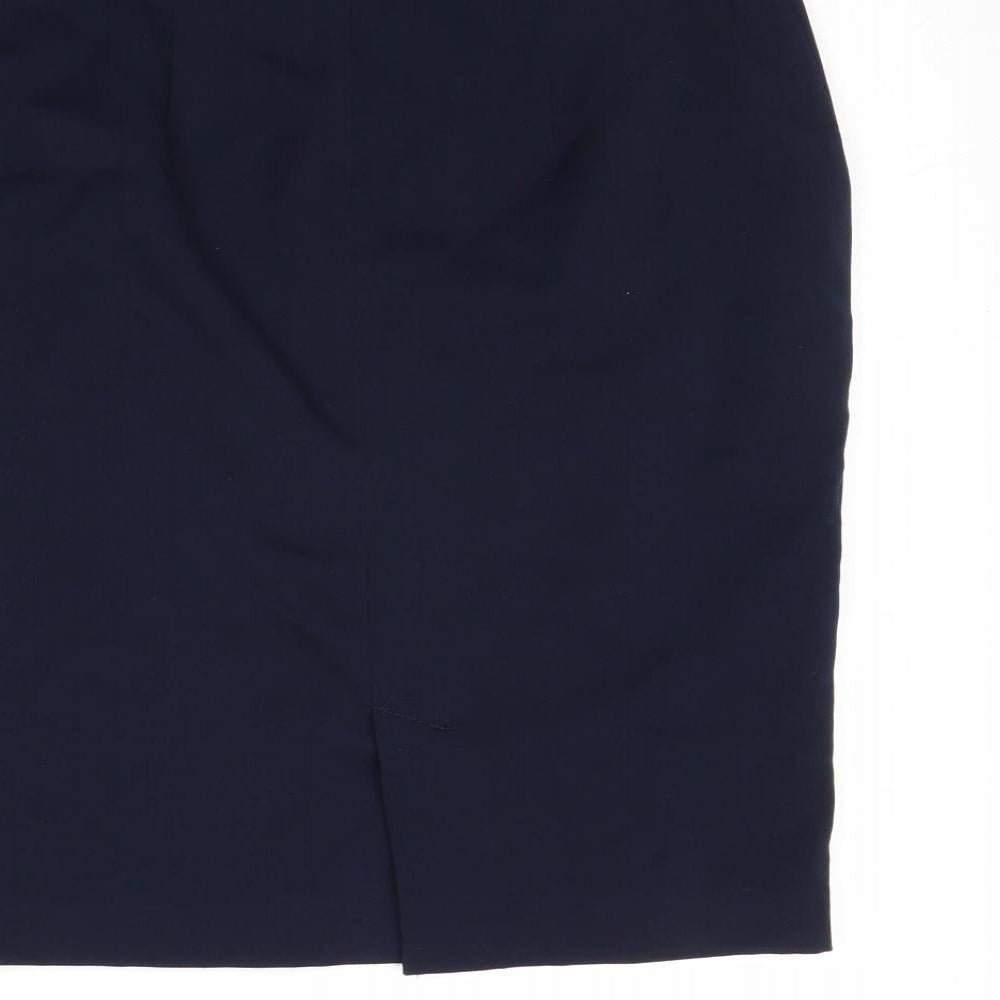 FOREVER 21 Womens Blue Polyester Straight & Pencil Skirt Size M Zip