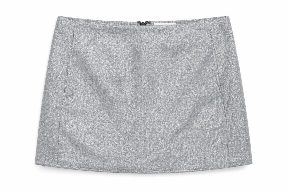 Pins & Needles Womens Silver Polyester A-Line Skirt Size S Zip