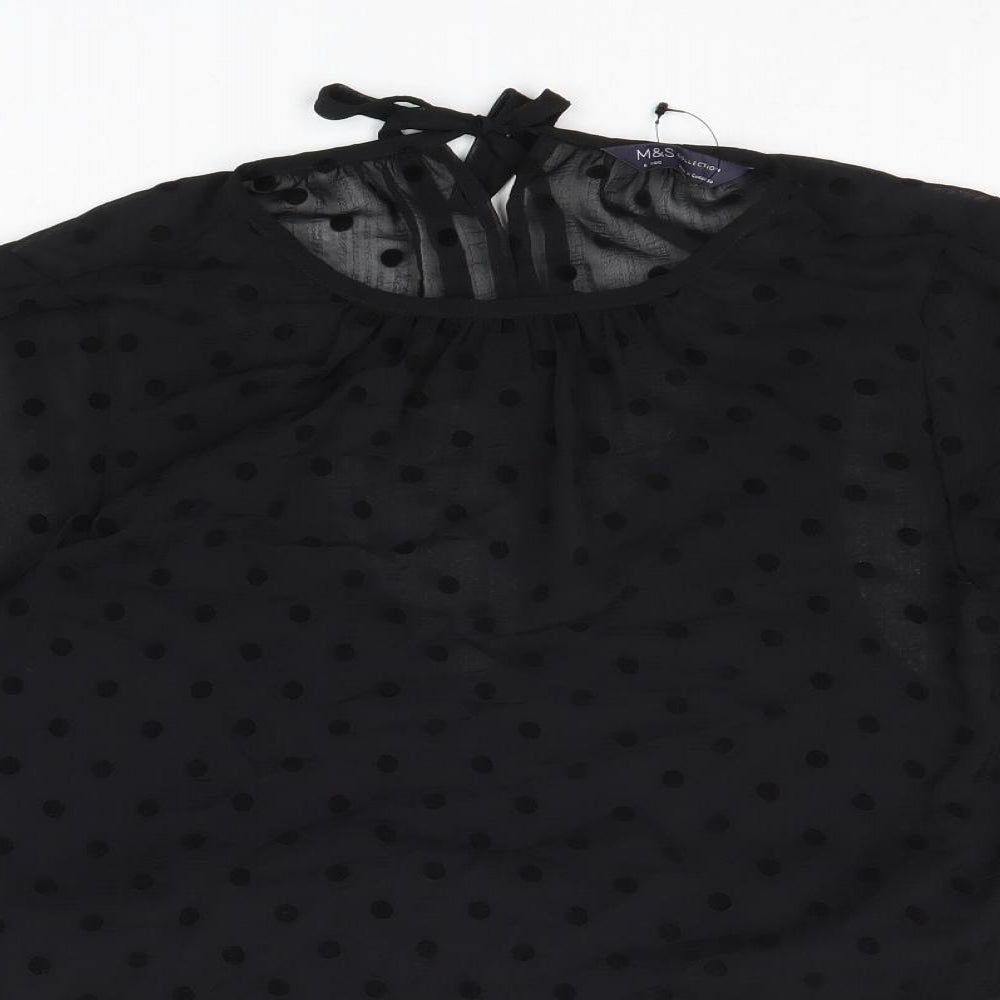 Womens UK Size 8 Marks and Spencer Black Basic Blouse