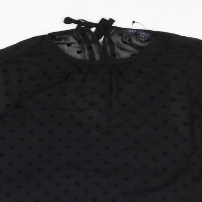 Womens UK Size 8 Marks and Spencer Black Basic Blouse