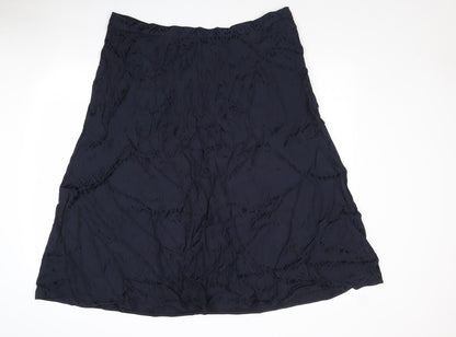 Marks and Spencer Womens Blue Polyester Swing Skirt Size 20 Zip