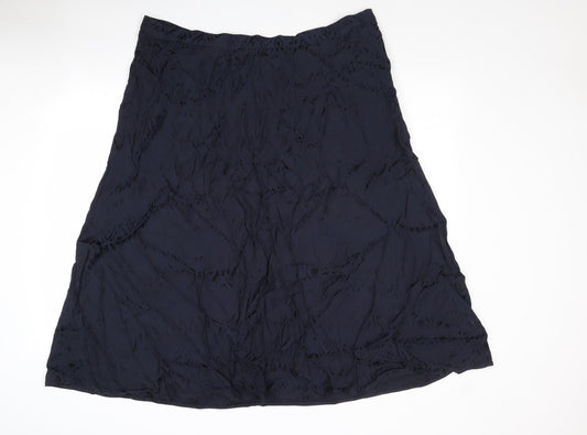Marks and Spencer Womens Blue Polyester Swing Skirt Size 20 Zip