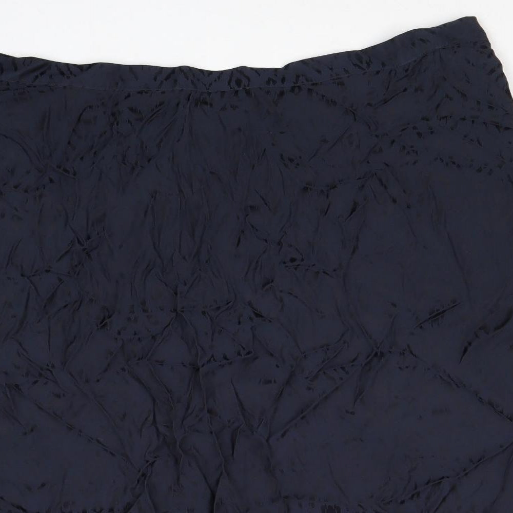Marks and Spencer Womens Blue Polyester Swing Skirt Size 20 Zip