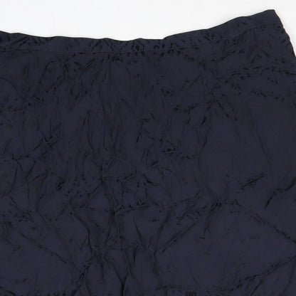 Marks and Spencer Womens Blue Polyester Swing Skirt Size 20 Zip