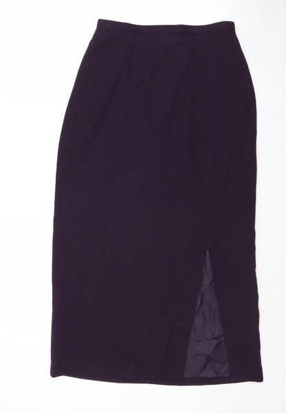 JFW Womens Purple Polyester Straight & Pencil Skirt Size 12 Zip