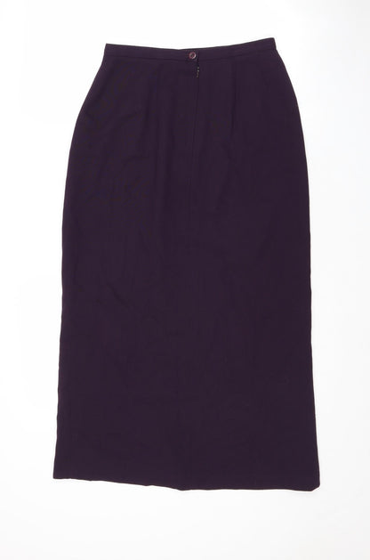 JFW Womens Purple Polyester Straight & Pencil Skirt Size 12 Zip
