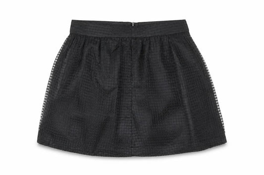 Pure Oxygen Womens Black Geometric Polyester Skater Skirt Size 32 in Zip