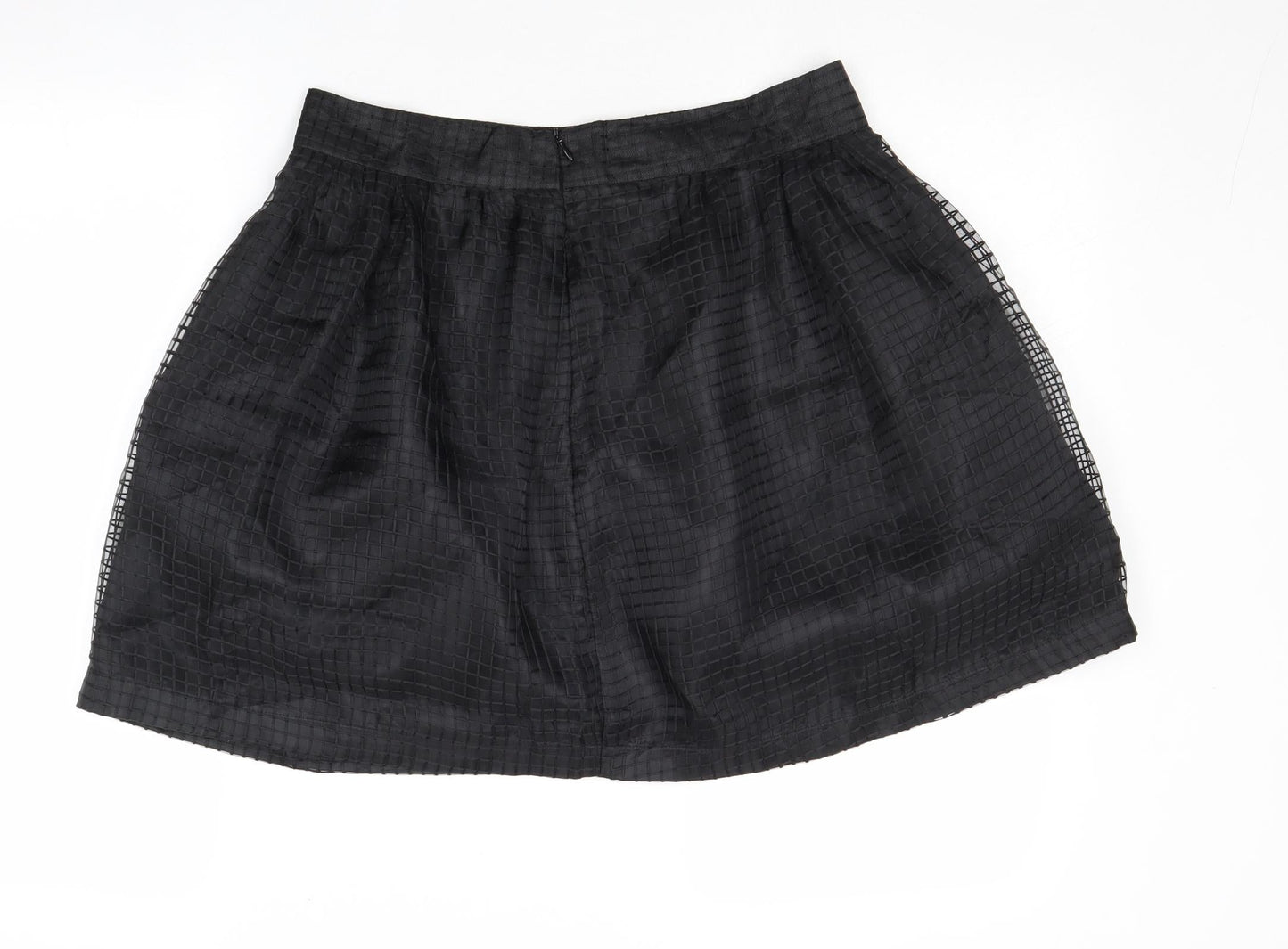 Pure Oxygen Womens Black Geometric Polyester Skater Skirt Size 32 in Zip