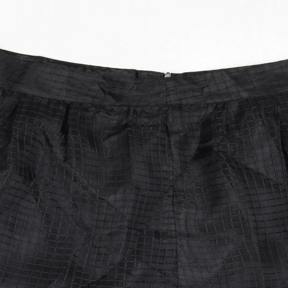 Pure Oxygen Womens Black Geometric Polyester Skater Skirt Size 32 in Zip