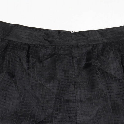 Pure Oxygen Womens Black Geometric Polyester Skater Skirt Size 32 in Zip