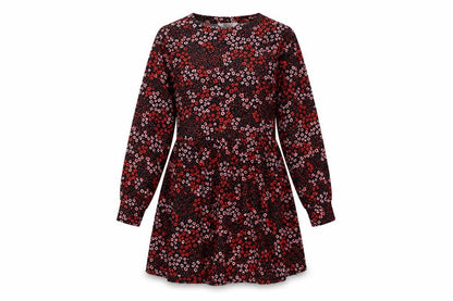 Miss Selfridge Womens Red Floral Polyester Skater Dress Size 4 Round Neck Pullover