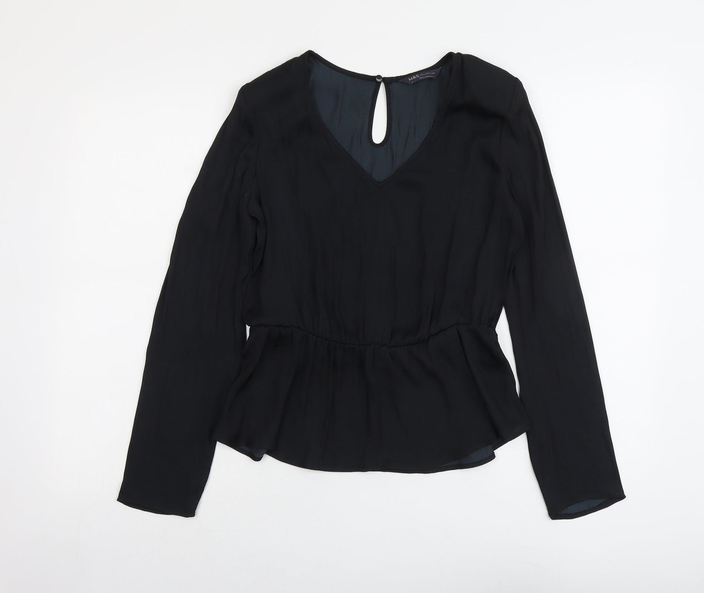 Womens UK Size 8 Marks and Spencer Black Basic Blouse