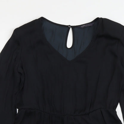 Womens UK Size 8 Marks and Spencer Black Basic Blouse