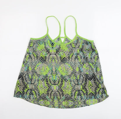 Womens UK Size 10 Butterfly Green Camisole Tank