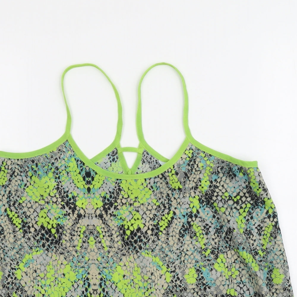 Womens UK Size 10 Butterfly Green Camisole Tank