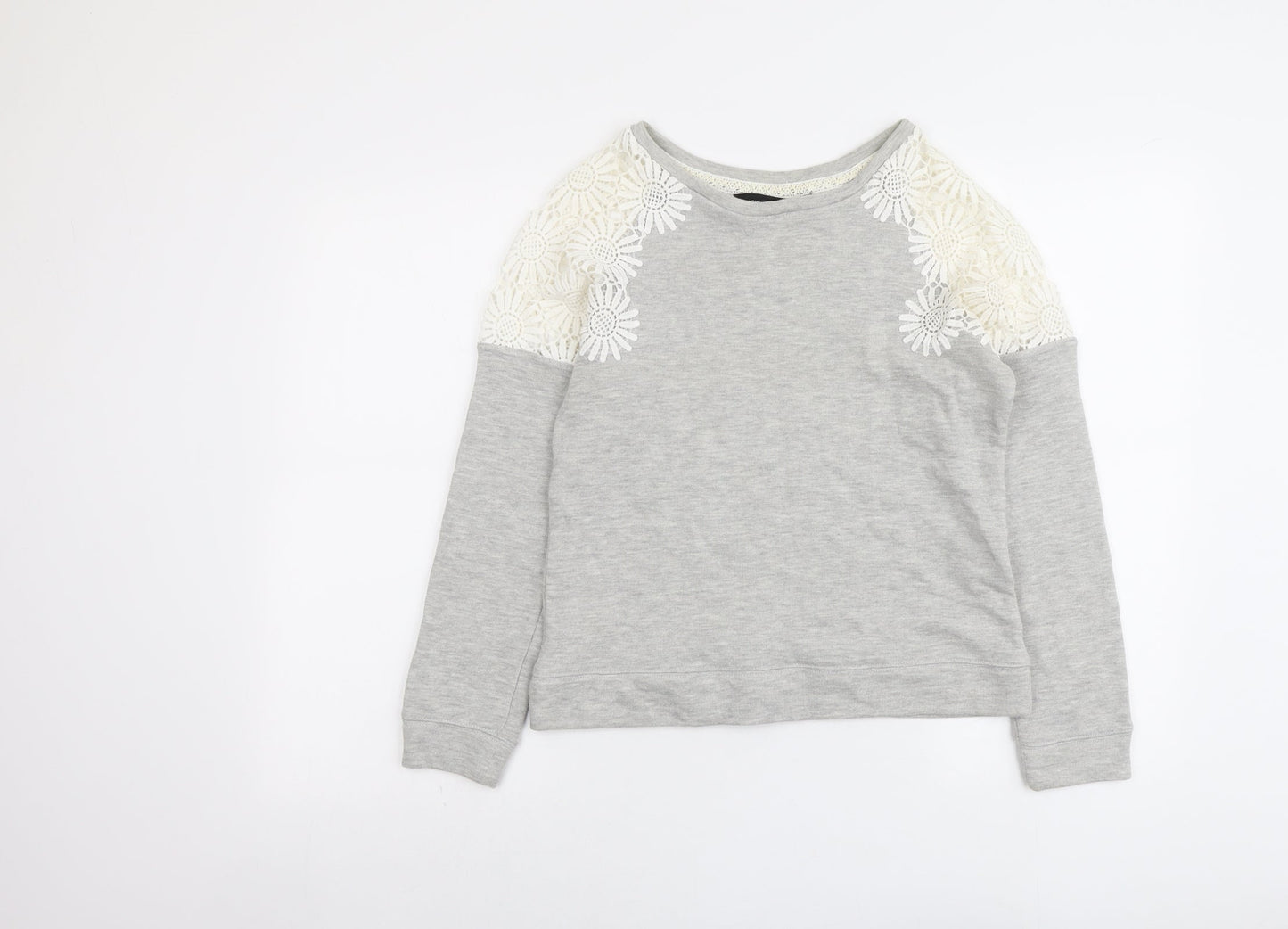 New Look Womens Grey Polyester Pullover Sweatshirt Size 10 Pullover