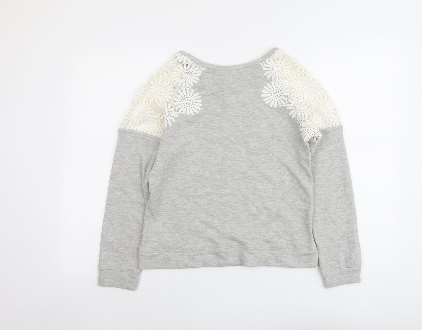 New Look Womens Grey Polyester Pullover Sweatshirt Size 10 Pullover