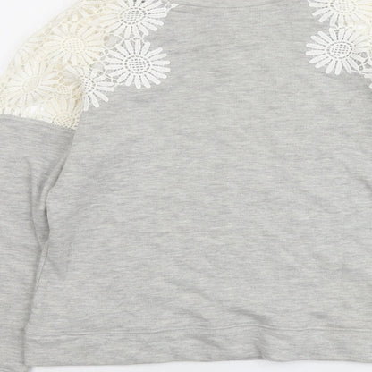 New Look Womens Grey Polyester Pullover Sweatshirt Size 10 Pullover