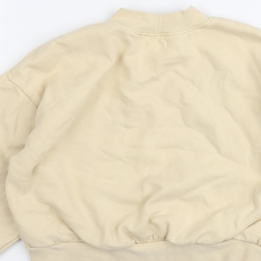 NEXT Girls Beige Cotton Pullover Sweatshirt Size 9 Years Pullover