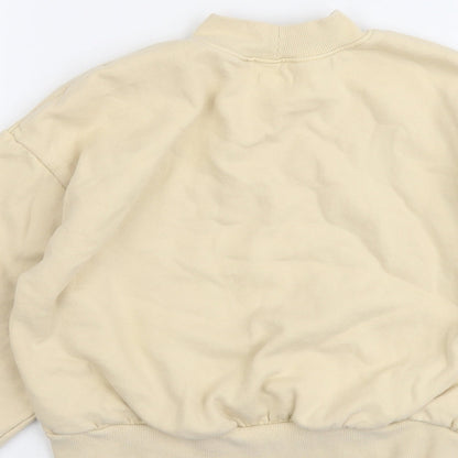 NEXT Girls Beige Cotton Pullover Sweatshirt Size 9 Years Pullover