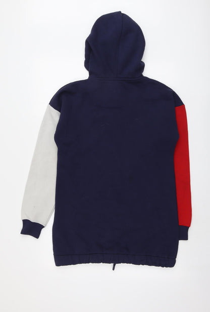 Genetic Apparel Womens Blue Colourblock Cotton Pullover Hoodie Size XS Pullover - Los Angeles California