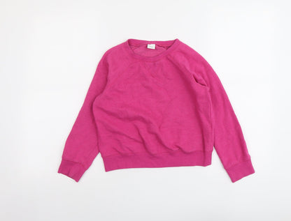 NEXT Girls Pink Cotton Pullover Sweatshirt Size 9 Years Pullover