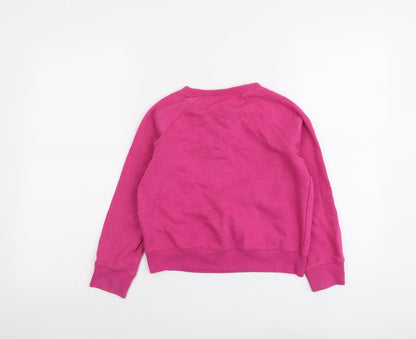 NEXT Girls Pink Cotton Pullover Sweatshirt Size 9 Years Pullover