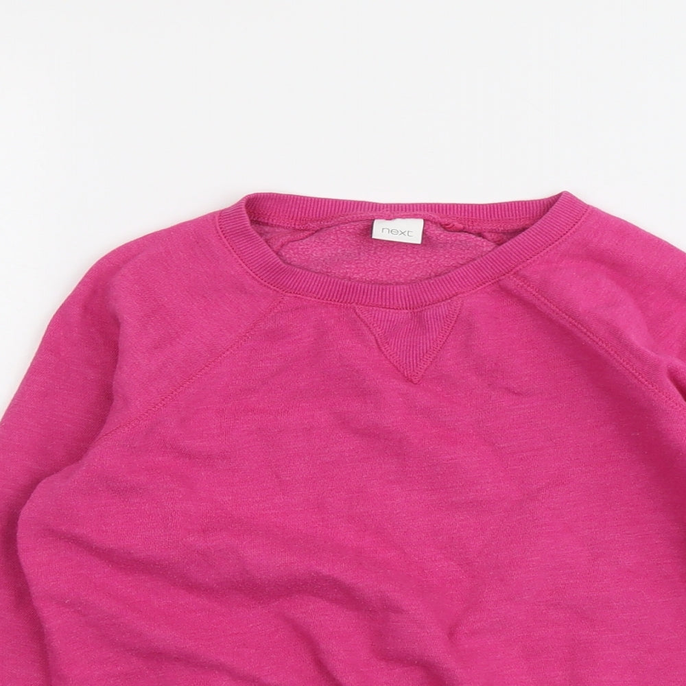 NEXT Girls Pink Cotton Pullover Sweatshirt Size 9 Years Pullover