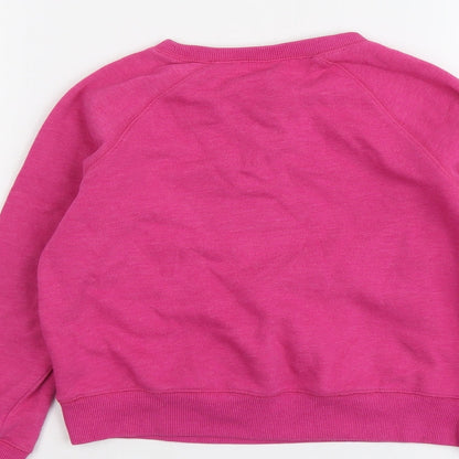 NEXT Girls Pink Cotton Pullover Sweatshirt Size 9 Years Pullover
