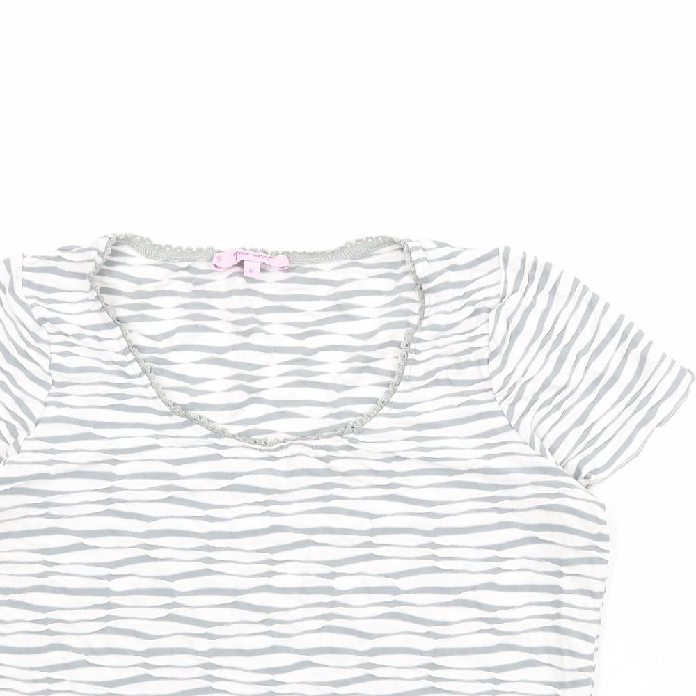 Womens UK Size 14 Per Una Ivory Basic T-Shirt