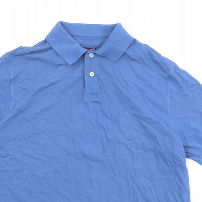Brook Taverner Mens Blue 100% Cotton Polo Size XL Collared Button