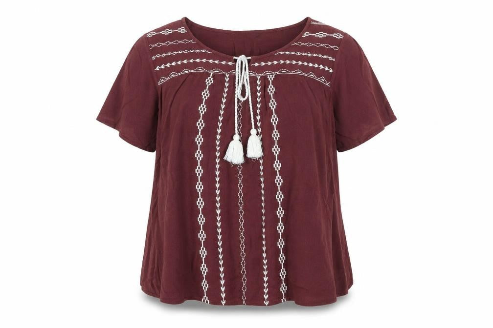 Womens UK Size 10 Debenhams Red Basic Blouse
