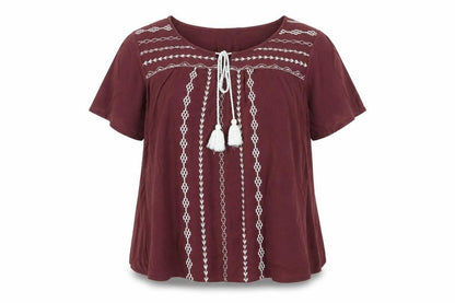 Womens UK Size 10 Debenhams Red Basic Blouse