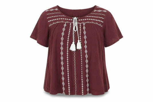 Womens UK Size 10 Debenhams Red Basic Blouse