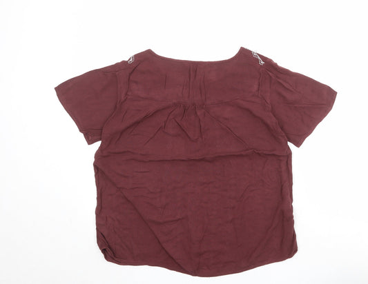 Womens UK Size 10 Debenhams Red Basic Blouse