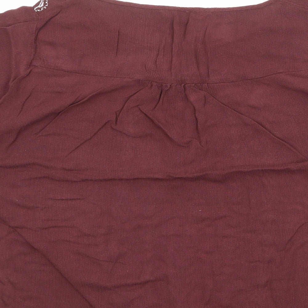 Womens UK Size 10 Debenhams Red Basic Blouse