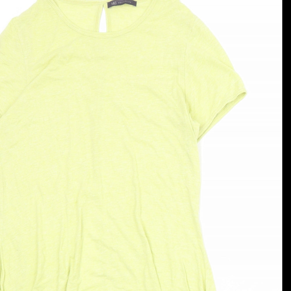 Womens UK Size 12 Marks and Spencer Yellow Basic T-Shirt