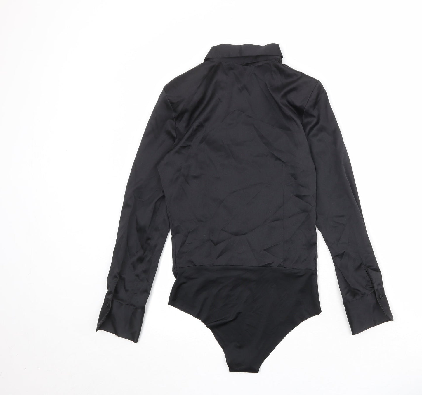 Zara Womens Black Polyester Bodysuit One-Piece Size XS Snap