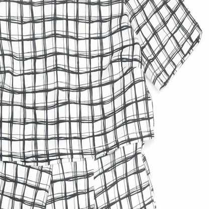 ASOS Womens White Check Polyester Shift Size 12 Round Neck Zip