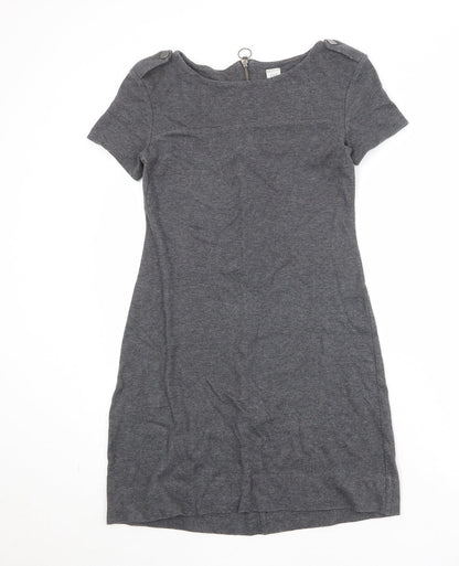 Gap Womens Grey 100% Cotton Shift Size XS Round Neck Zip